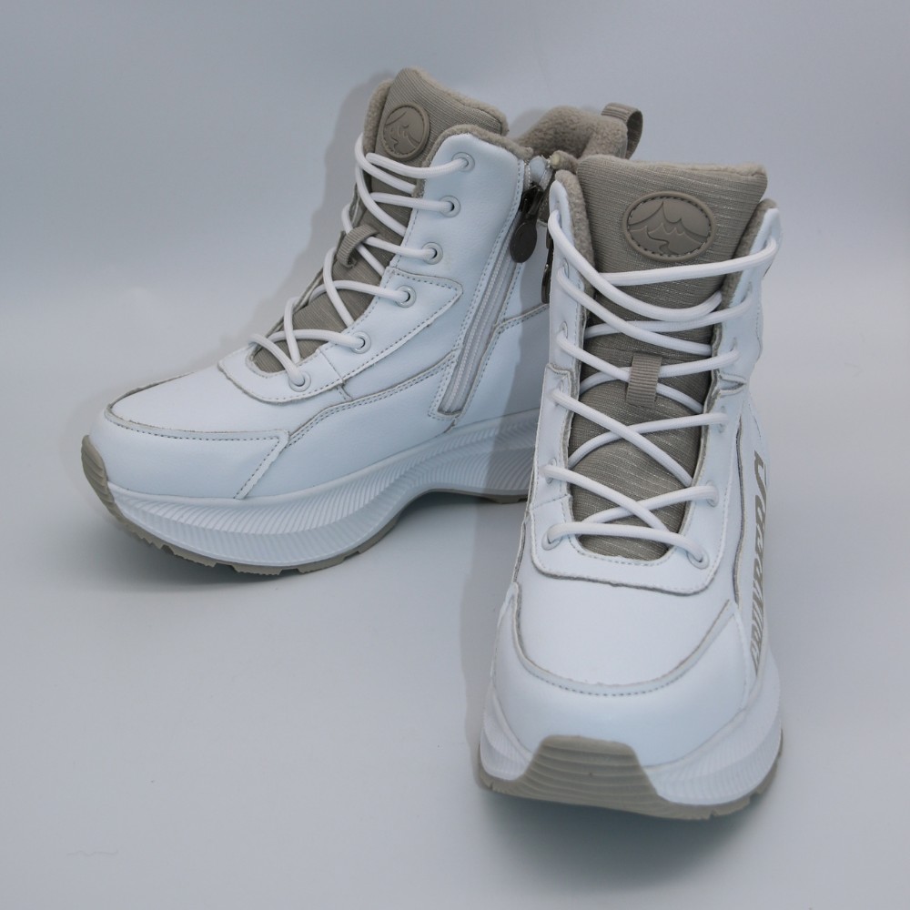 Жіночі зимові білі черевики Grunberg 148577-20-02 6088 - натуральна шкіра, вовняний утеплювач