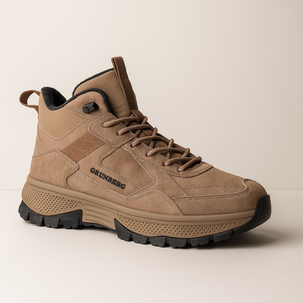 Женские зимние ботинки Grunberg 148593-03-02 6089 - бежевые, кожа, Gore-Tex, NanoTex