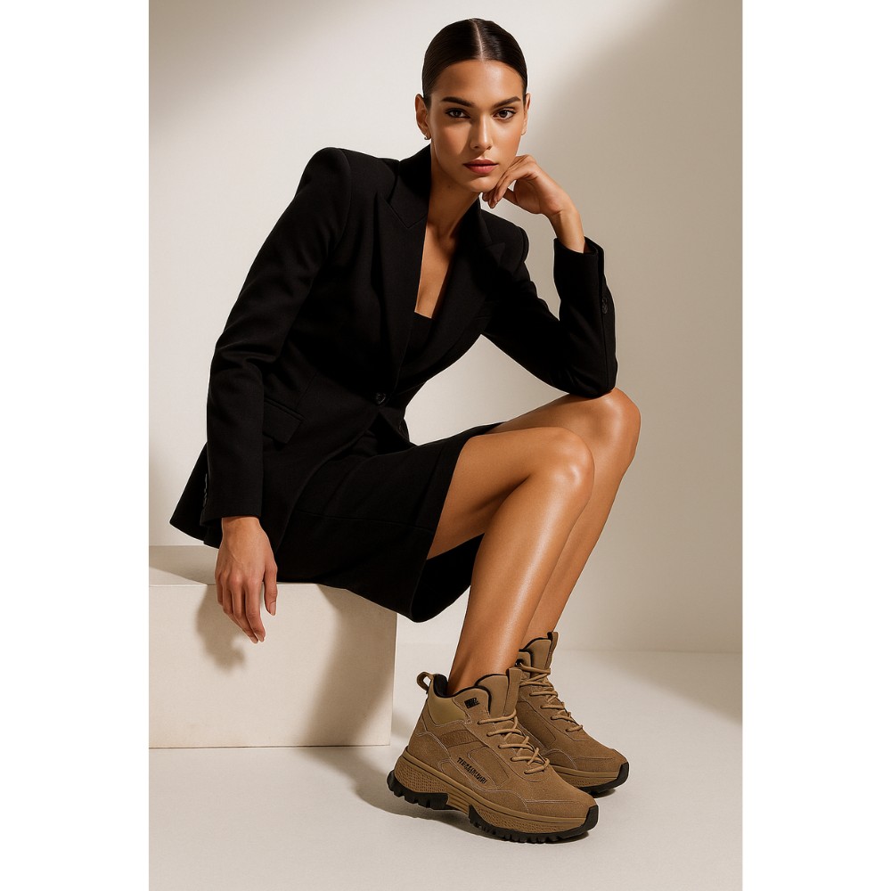 Женские зимние ботинки Grunberg 148593-03-02 6089 - бежевые, кожа, Gore-Tex, NanoTex