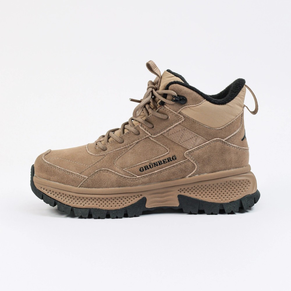 Женские зимние ботинки Grunberg 148593-03-02 6089 - бежевые, кожа, Gore-Tex, NanoTex