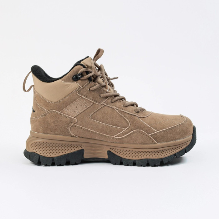 Женские зимние ботинки Grunberg 148593-03-02 6089 - бежевые, кожа, Gore-Tex, NanoTex