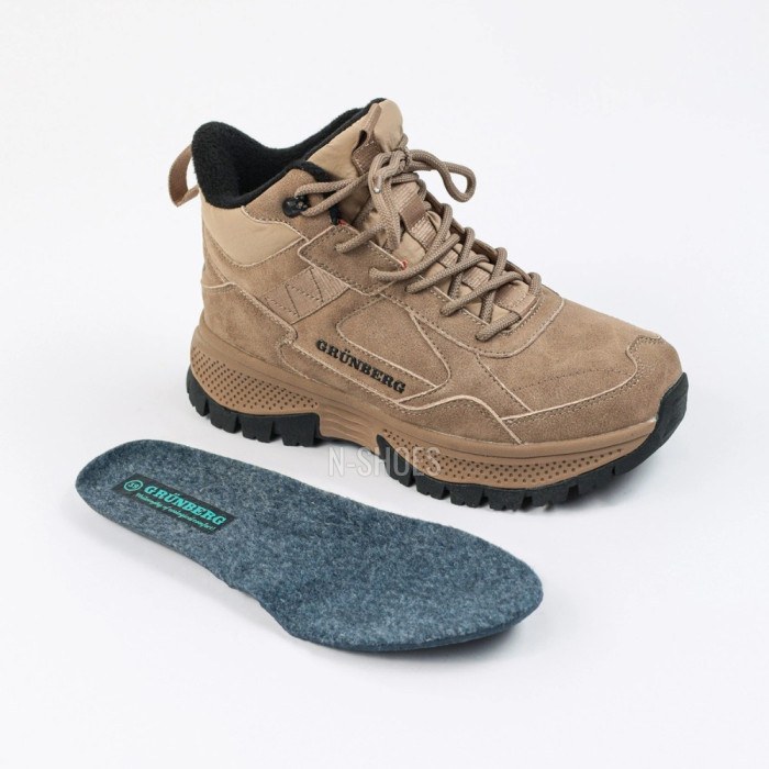 Жіночі зимові черевики Grunberg 148593-03-02 6089 - бежеві, шкіра, Gore-Tex, NanoTex