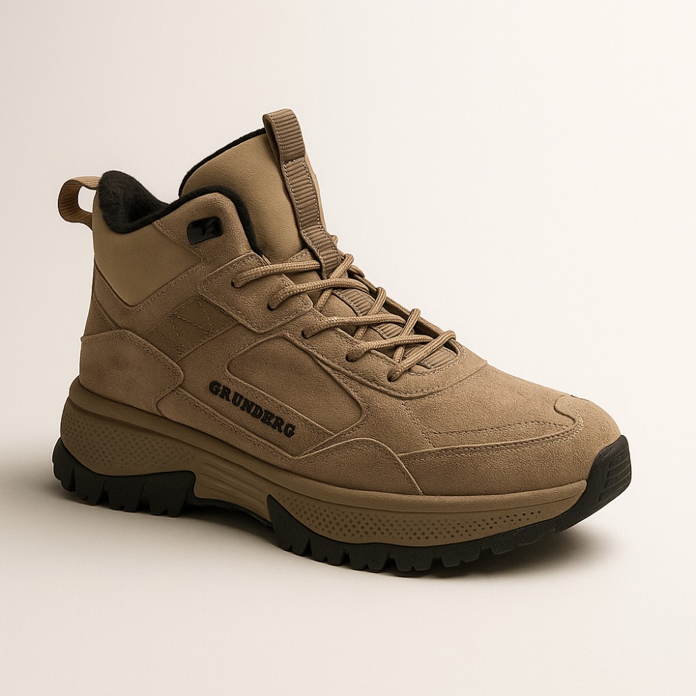 Женские зимние ботинки Grunberg 148593-03-02 6089 - бежевые, кожа, Gore-Tex, NanoTex