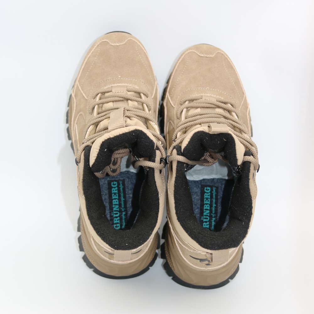 Женские зимние ботинки Grunberg 148593-03-02 6089 - бежевые, кожа, Gore-Tex, NanoTex