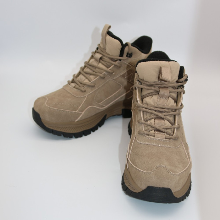 Женские зимние ботинки Grunberg 148593-03-02 6089 - бежевые, кожа, Gore-Tex, NanoTex