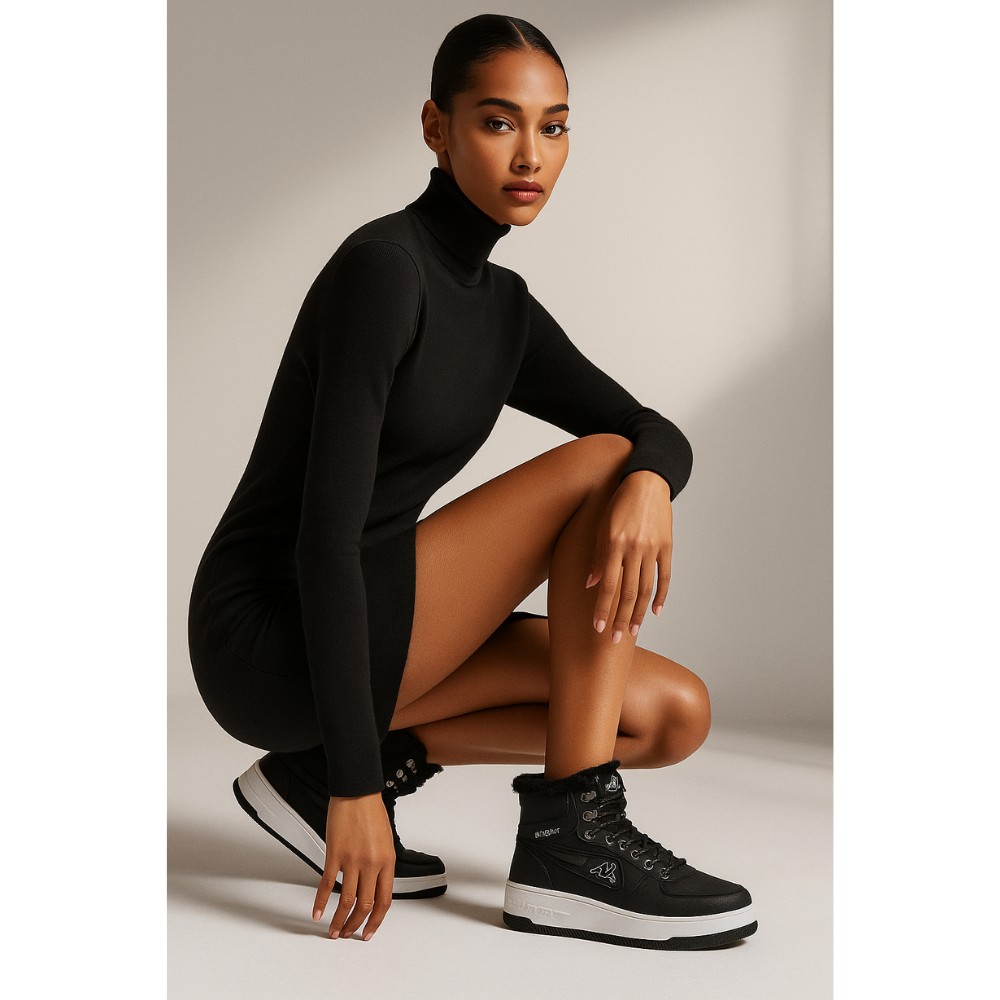 Kappa VSKA 007-6090 Black женские зимние ботинки с мехом оригинал