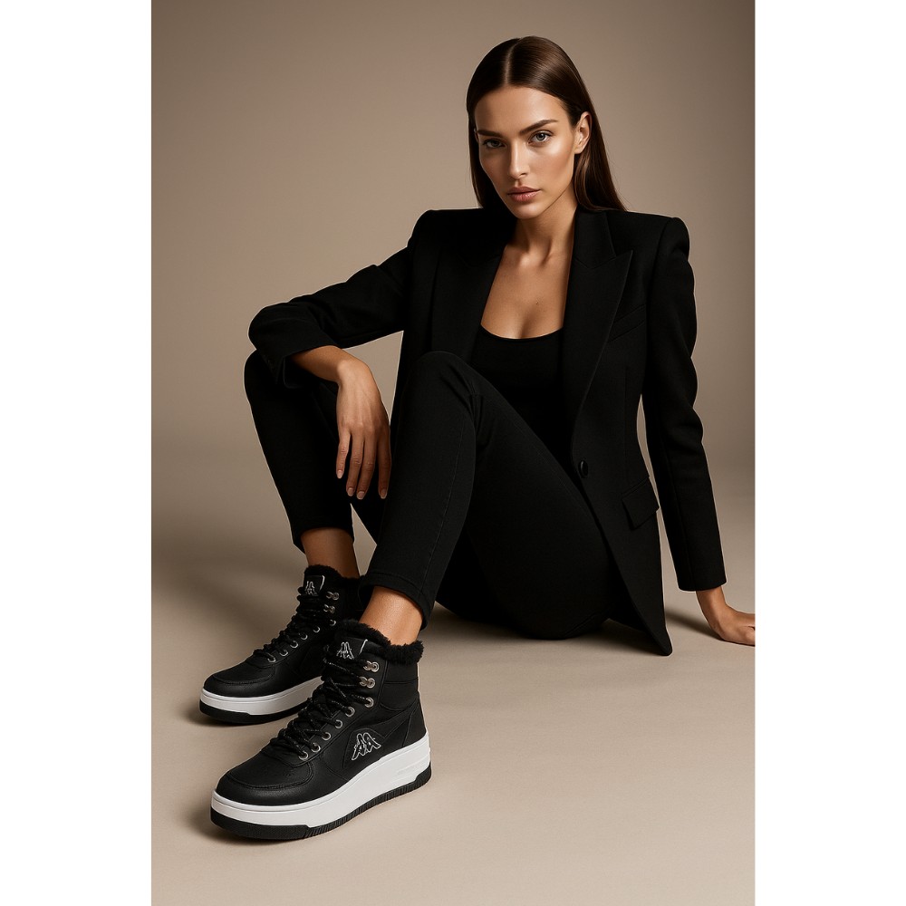 Kappa VSKA 007-6090 Black женские зимние ботинки с мехом оригинал