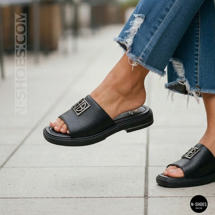Женские черные шлепанцы Allsy Lonza 208132 035-3 BLACK стиль DG Millennials