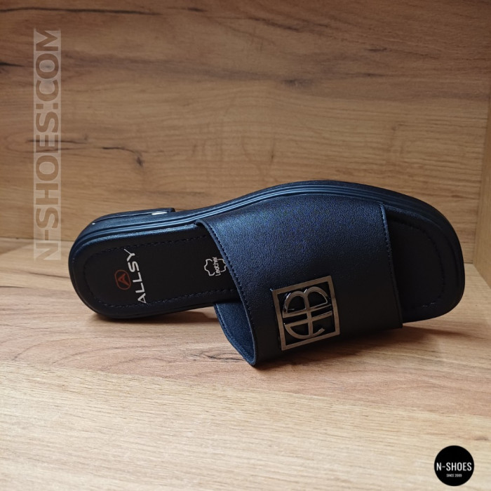 Женские черные шлепанцы Allsy Lonza 208132 035-3 BLACK стиль DG Millennials