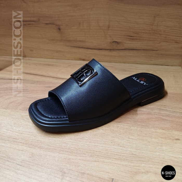 Женские черные шлепанцы Allsy Lonza 208132 035-3 BLACK стиль DG Millennials