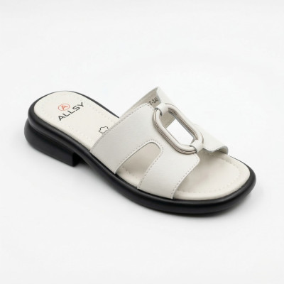 Жіночі сірі шкіряні сабо Lonza 212474 Allsy 208137 035-3 037-2 6119 GREY у стилі Hermès Oran