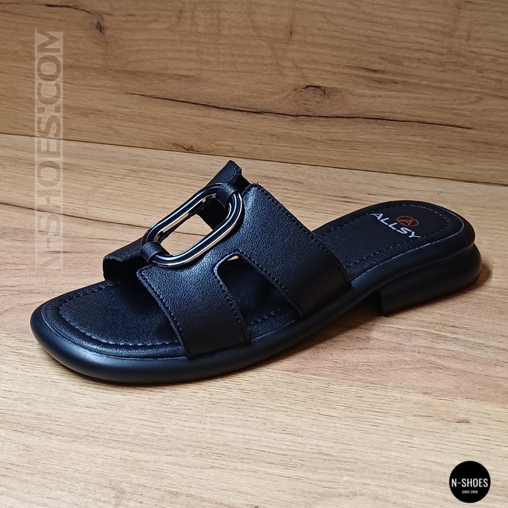 Шкіряні жіночі сабо Allsy 208138 037-3 Lonza Black 6120