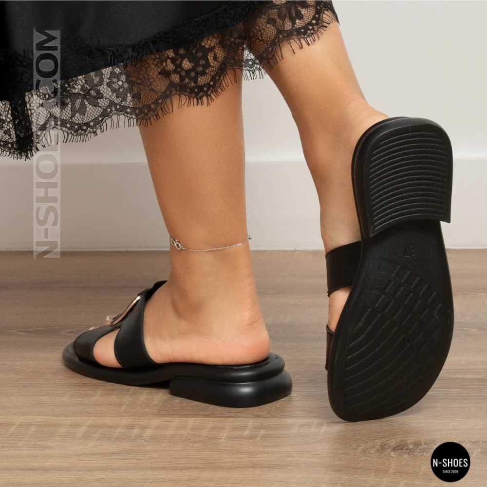 Шкіряні жіночі сабо Allsy 208138 037-3 Lonza Black 6120