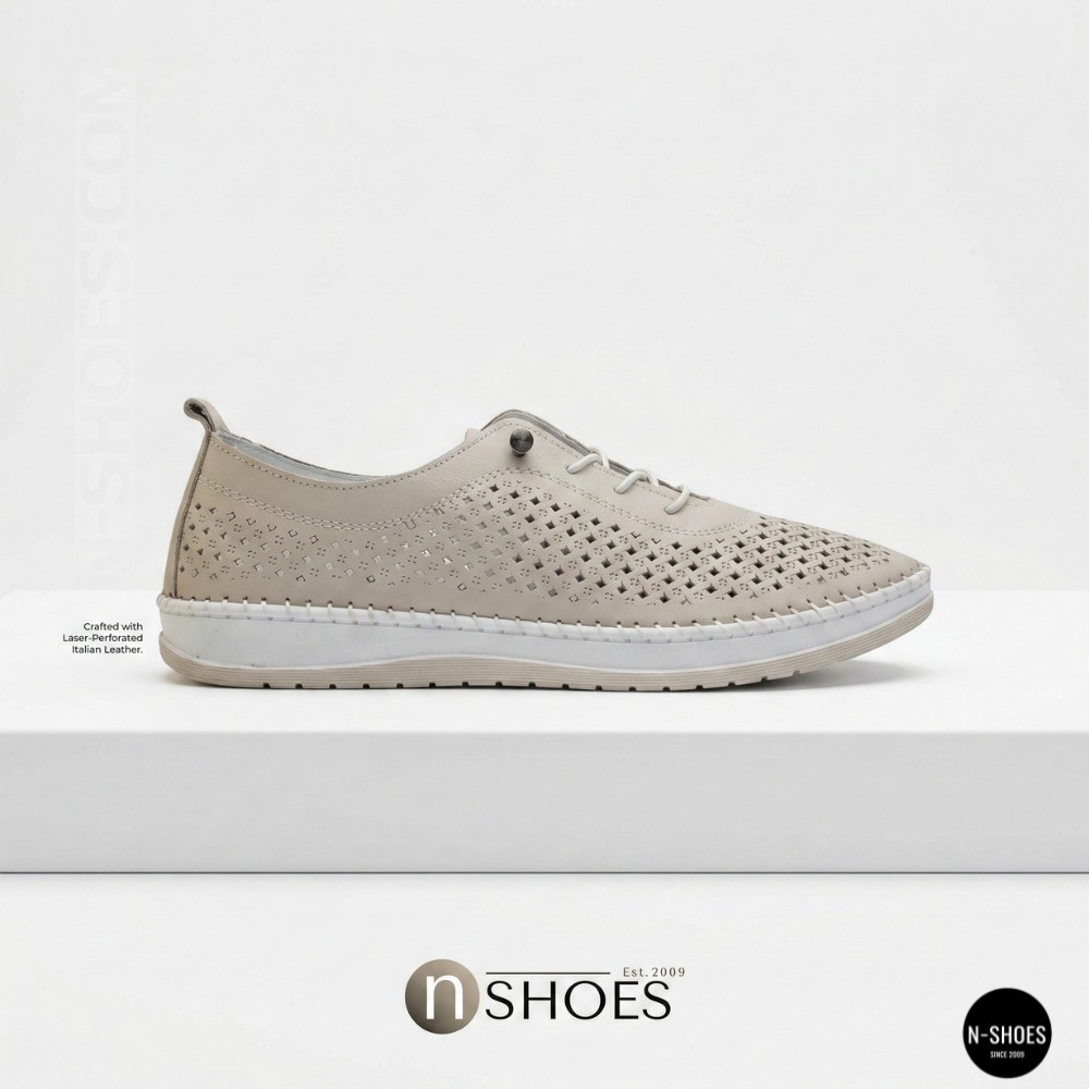 Кожаные мокасины с перфорацией Anna Lucci и Lonza (Турция) 211945 1800 SILVER GREY 214363 AP 6121