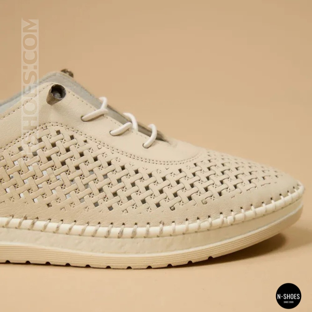 Кожаные мокасины с перфорацией Anna Lucci и Lonza (Турция) 211945 1800 SILVER GREY 214363 AP 6121