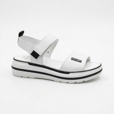 Женские белые кожаные босоножки Allsy 207205 2970-1 WHITE lonza 207206 6122 универсальные