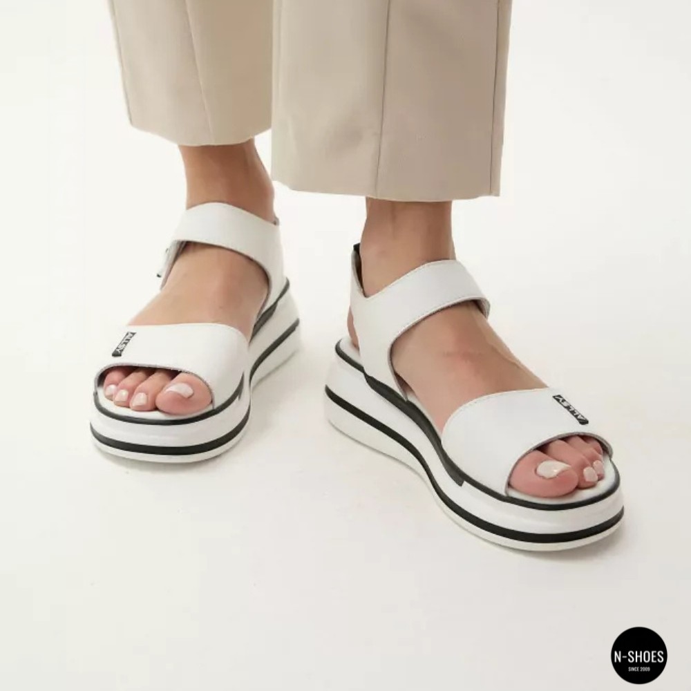 Універсальні жіночі білі шкіряні босоніжки Allsy 207205 2970-1 WHITE lonza 207206 6122