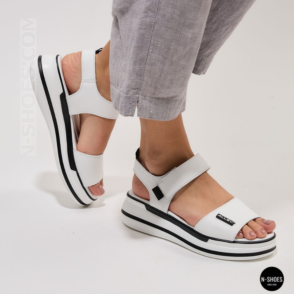 Універсальні жіночі білі шкіряні босоніжки Allsy 207205 2970-1 WHITE lonza 207206 6122