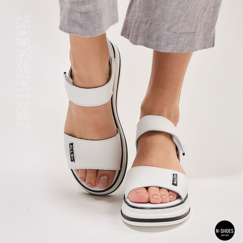 Універсальні жіночі білі шкіряні босоніжки Allsy 207205 2970-1 WHITE lonza 207206 6122