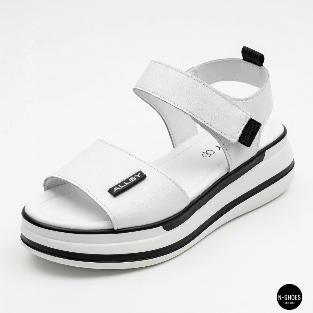 Універсальні жіночі білі шкіряні босоніжки Allsy 207205 2970-1 WHITE lonza 207206 6122