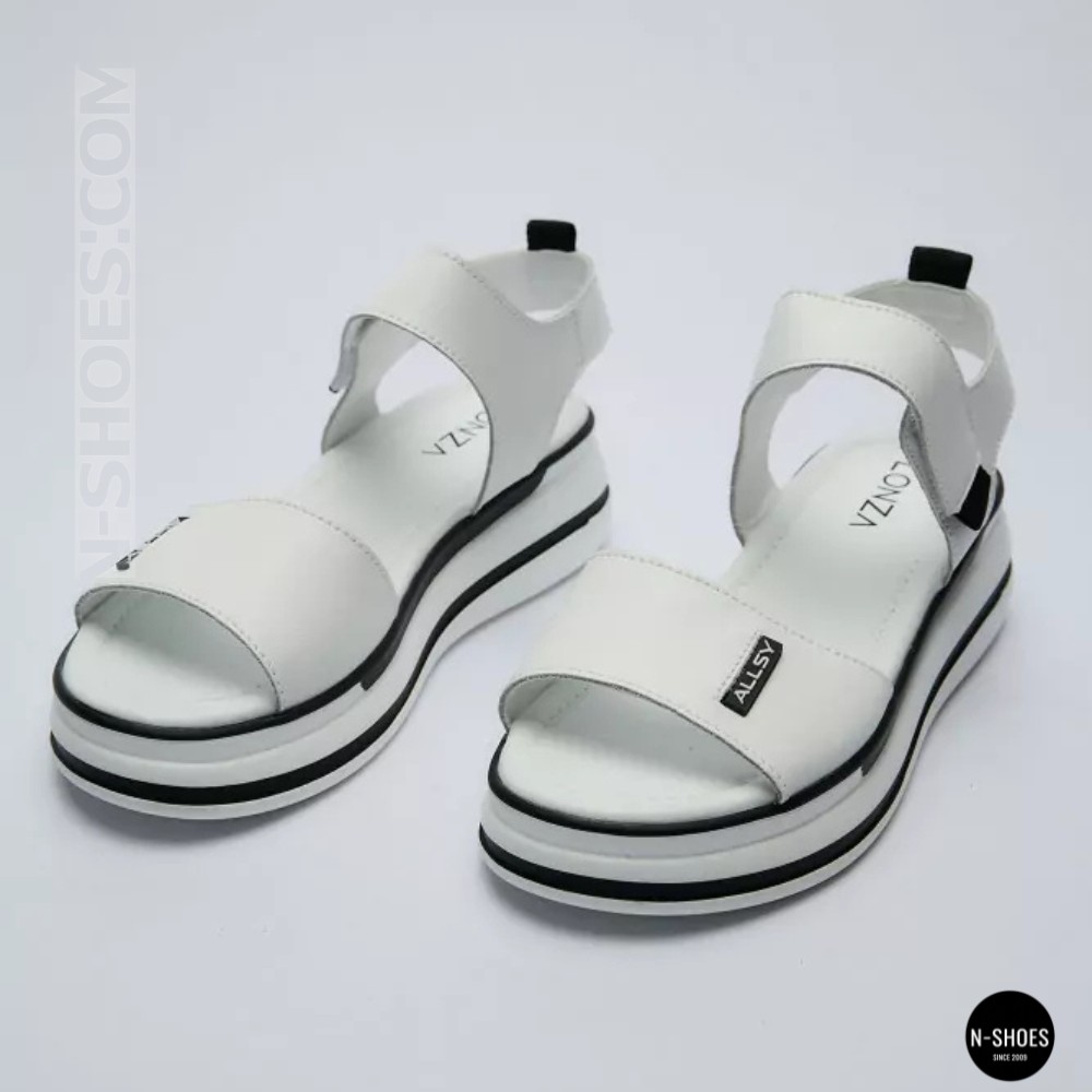 Універсальні жіночі білі шкіряні босоніжки Allsy 207205 2970-1 WHITE lonza 207206 6122