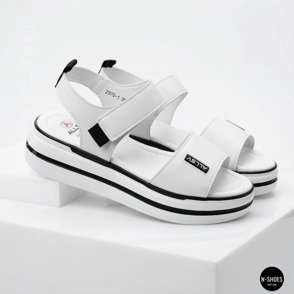 Універсальні жіночі білі шкіряні босоніжки Allsy 207205 2970-1 WHITE lonza 207206 6122