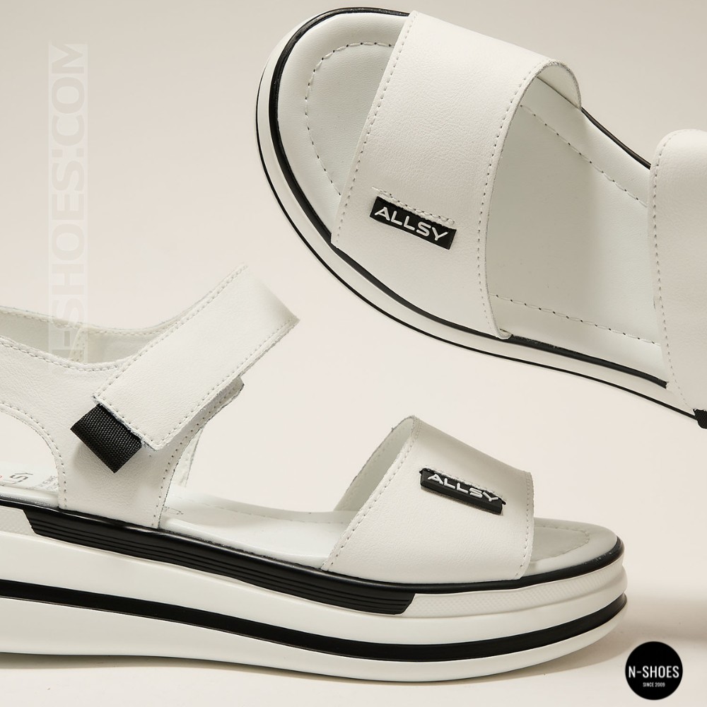 Універсальні жіночі білі шкіряні босоніжки Allsy 207205 2970-1 WHITE lonza 207206 6122