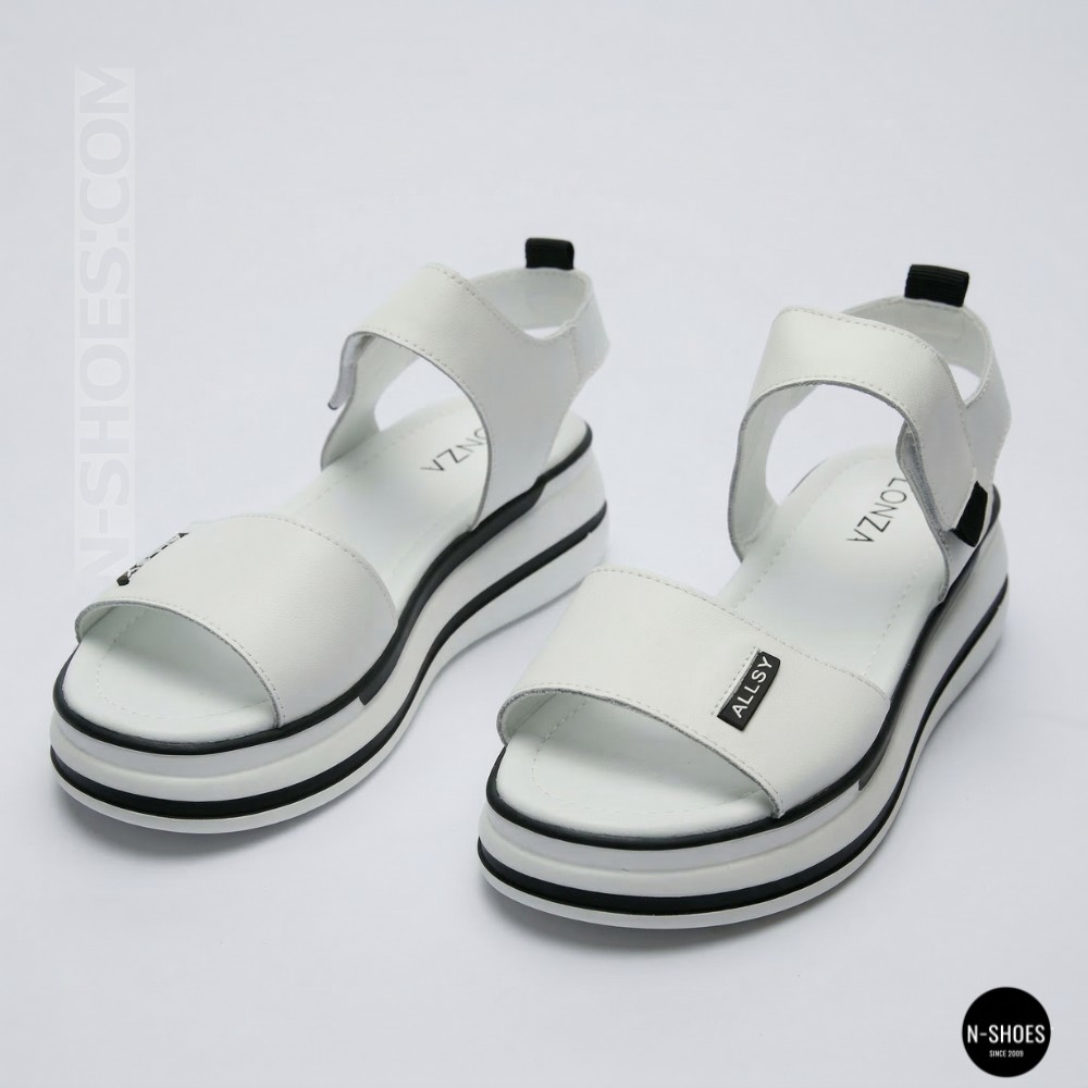 Універсальні жіночі білі шкіряні босоніжки Allsy 207205 2970-1 WHITE lonza 207206 6122