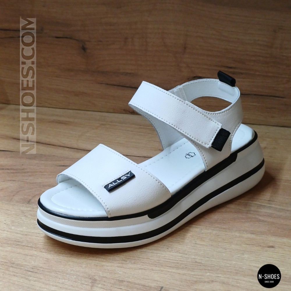 Універсальні жіночі білі шкіряні босоніжки Allsy 207205 2970-1 WHITE lonza 207206 6122