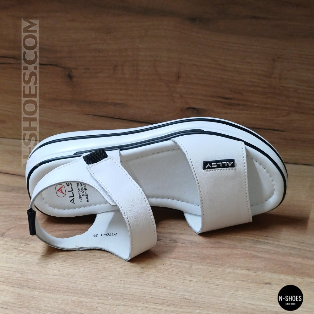 Універсальні жіночі білі шкіряні босоніжки Allsy 207205 2970-1 WHITE lonza 207206 6122