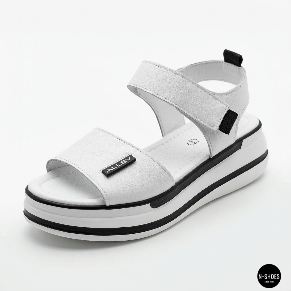 Універсальні жіночі білі шкіряні босоніжки Allsy 207205 2970-1 WHITE lonza 207206 6122