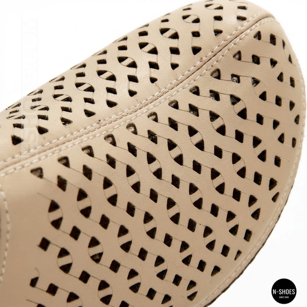 Жіночі бежеві шкіряні босоніжки із закритим носком Allsy Lonza 207212 3815-2 MILK (AY) 2026 6123