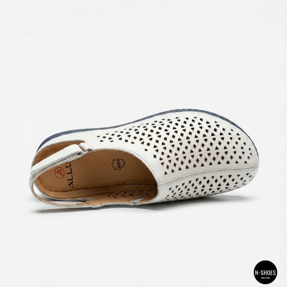 Жіночі бежеві шкіряні босоніжки із закритим носком Allsy Lonza 207212 3815-2 MILK (AY) 2026 6123