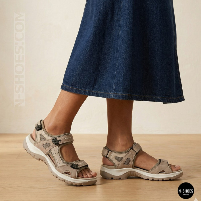 Спортивные женские босоножки на липучках Allsy 208361 60874-6 Lonza 212356 BEIGE 6125