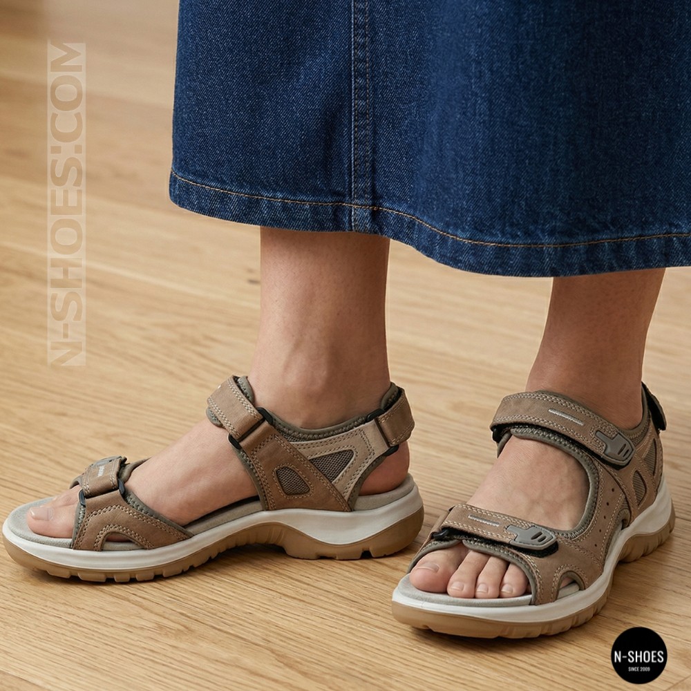 Women's Sports Velcro Sandals Allsy 208361 60874-6 Lonza BEIGE 6125