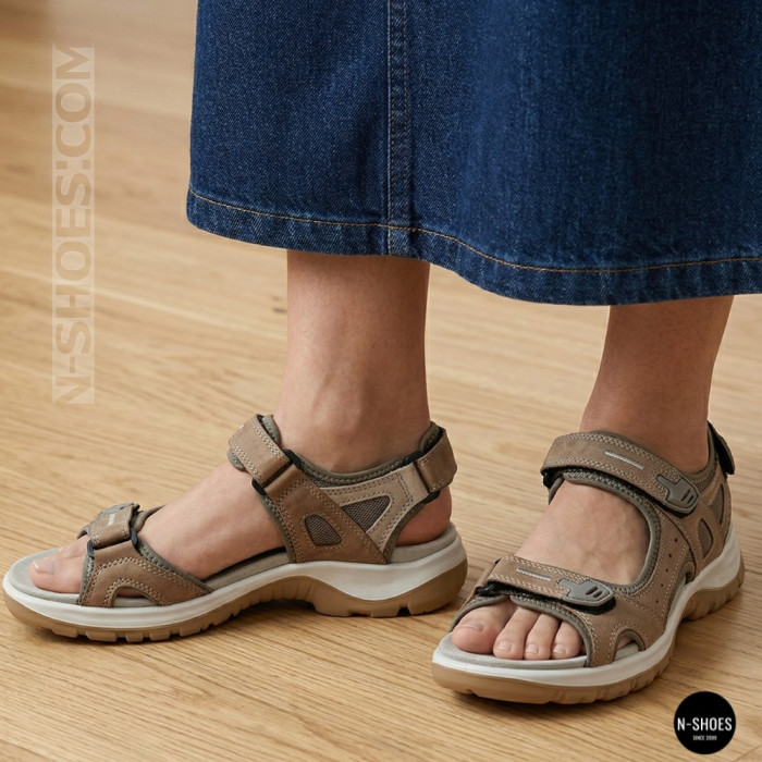 Спортивные женские босоножки на липучках Allsy 208361 60874-6 Lonza 212356 BEIGE 6125
