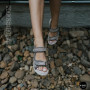 Women's Sports Velcro Sandals Allsy 208361 60874-6 Lonza BEIGE 6125