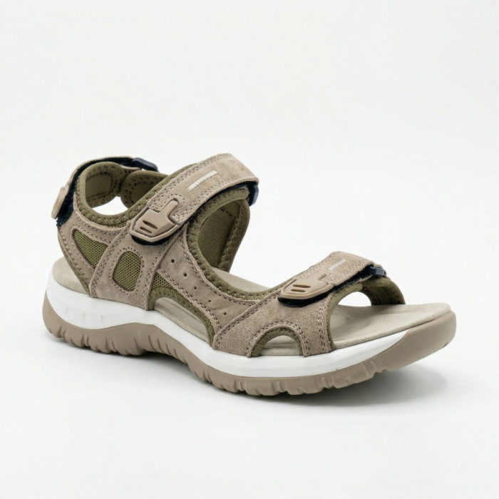 Спортивные женские босоножки на липучках Allsy 208361 60874-6 Lonza 212356 BEIGE 6125