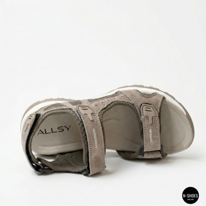 Спортивные женские босоножки на липучках Allsy 208361 60874-6 Lonza 212356 BEIGE 6125