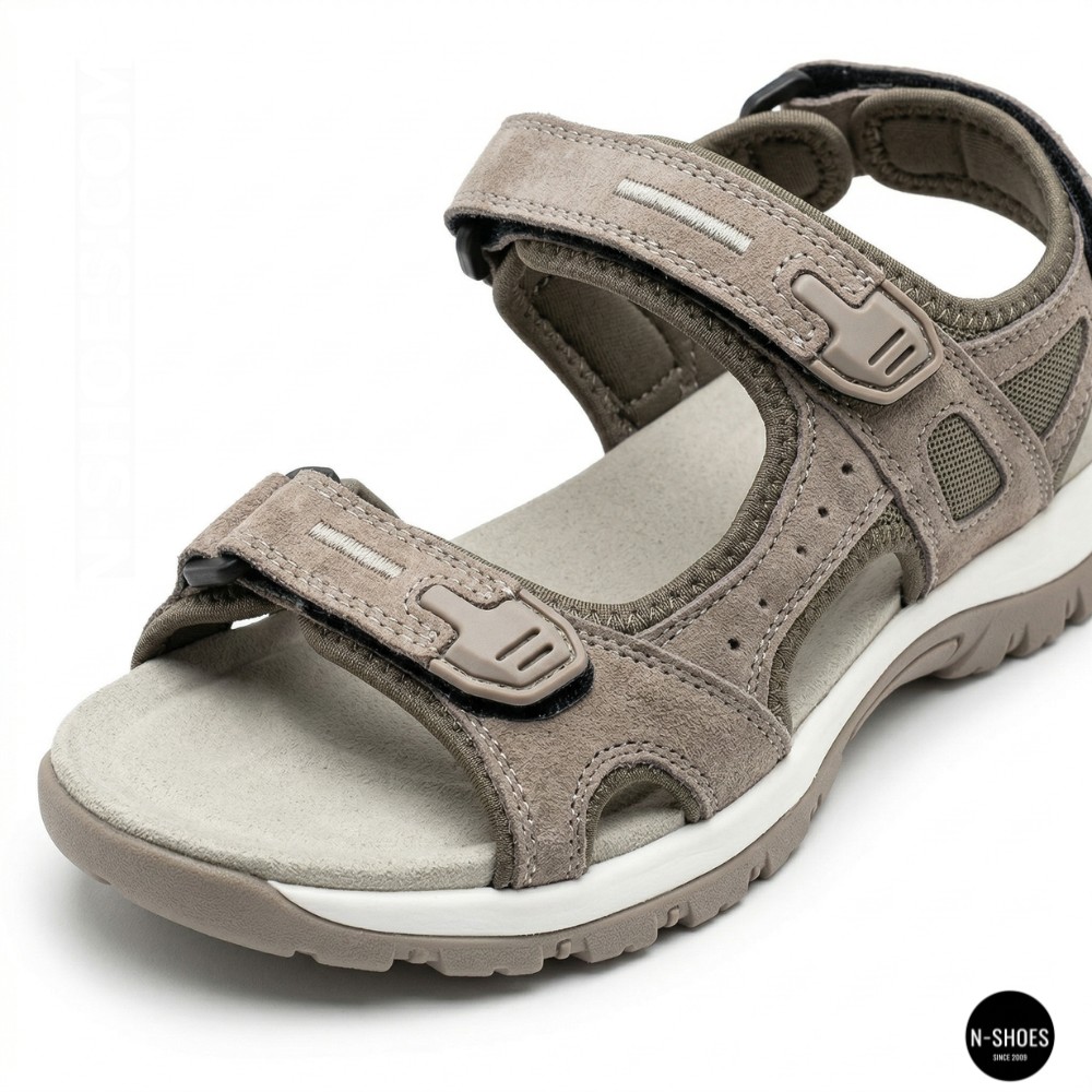 Women's Sports Velcro Sandals Allsy 208361 60874-6 Lonza BEIGE 6125