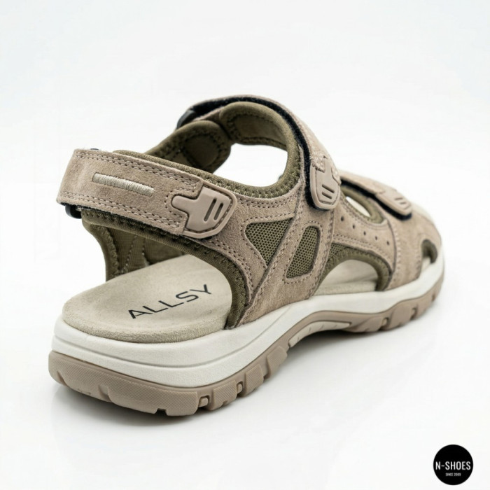 Спортивные женские босоножки на липучках Allsy 208361 60874-6 Lonza 212356 BEIGE 6125