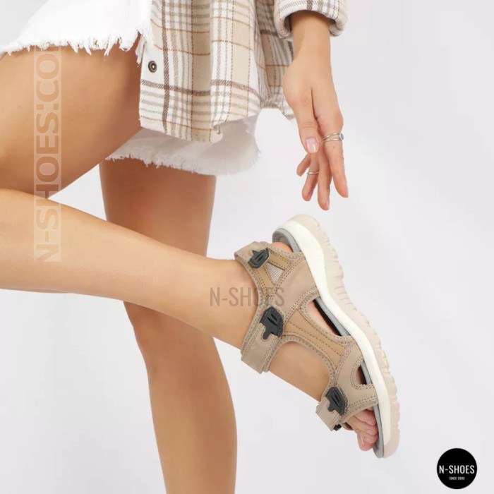 Спортивні жіночі босоніжки на липучках Allsy 208361 60874-6 Lonza 212356 BEIGE 6125
