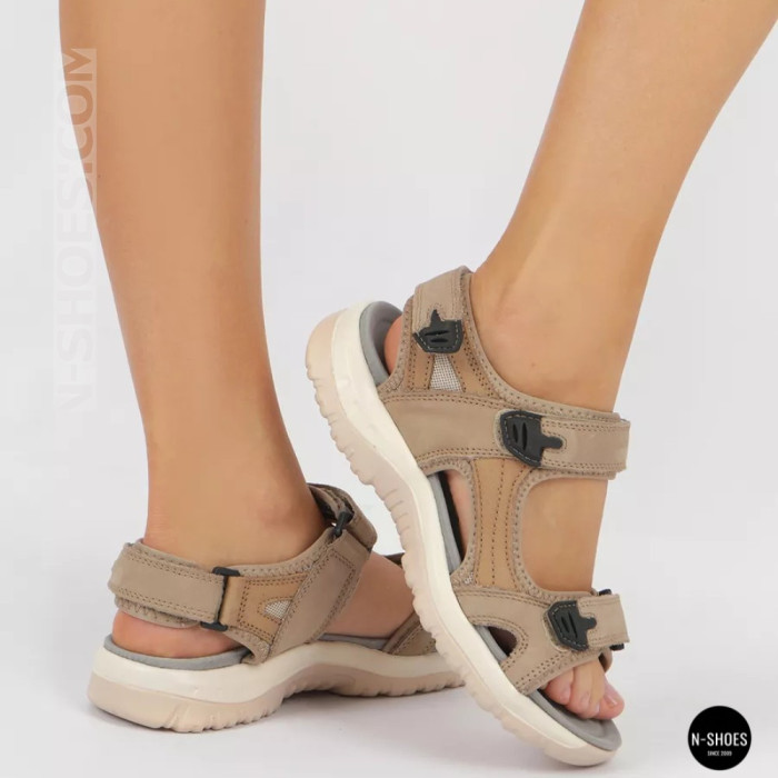Спортивные женские босоножки на липучках Allsy 208361 60874-6 Lonza 212356 BEIGE 6125