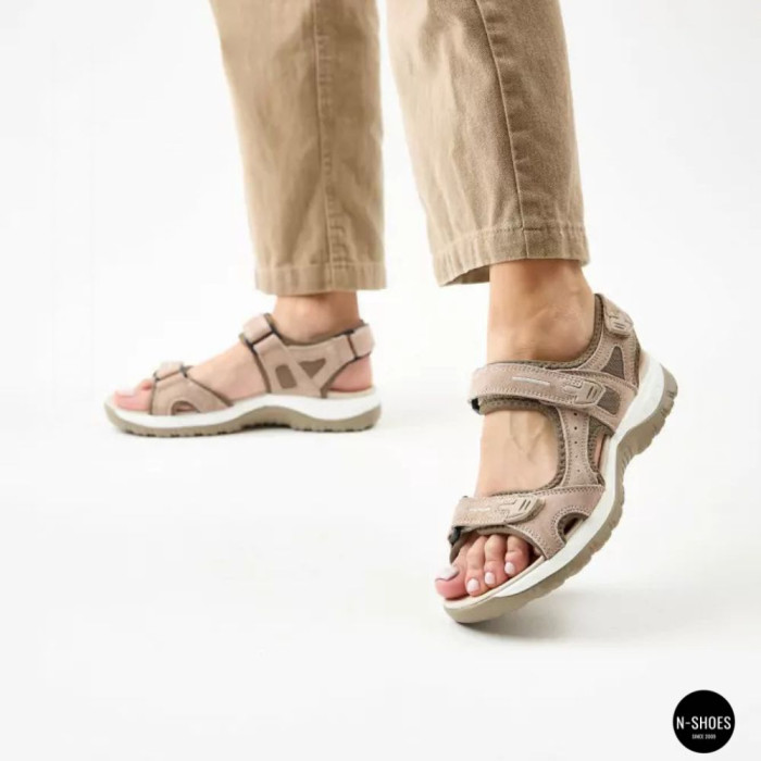 Спортивные женские босоножки на липучках Allsy 208361 60874-6 Lonza 212356 BEIGE 6125