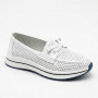 Жіночі білі шкіряні мокасини з перфорацією та комфортною шнурівкою Allsy 207258 A09-7721-1 WHITE lonza 207259 6126