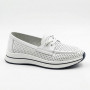 Жіночі білі шкіряні мокасини з перфорацією та комфортною шнурівкою Allsy 207258 A09-7721-1 WHITE lonza 207259 6126
