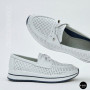 Жіночі білі шкіряні мокасини з перфорацією та комфортною шнурівкою Allsy 207258 A09-7721-1 WHITE lonza 207259 6126