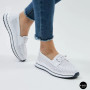 Жіночі білі шкіряні мокасини з перфорацією та комфортною шнурівкою Allsy 207258 A09-7721-1 WHITE lonza 207259 6126
