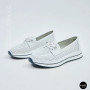 Жіночі білі шкіряні мокасини з перфорацією та комфортною шнурівкою Allsy 207258 A09-7721-1 WHITE lonza 207259 6126