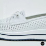 Жіночі білі шкіряні мокасини з перфорацією та комфортною шнурівкою Allsy 207258 A09-7721-1 WHITE lonza 207259 6126